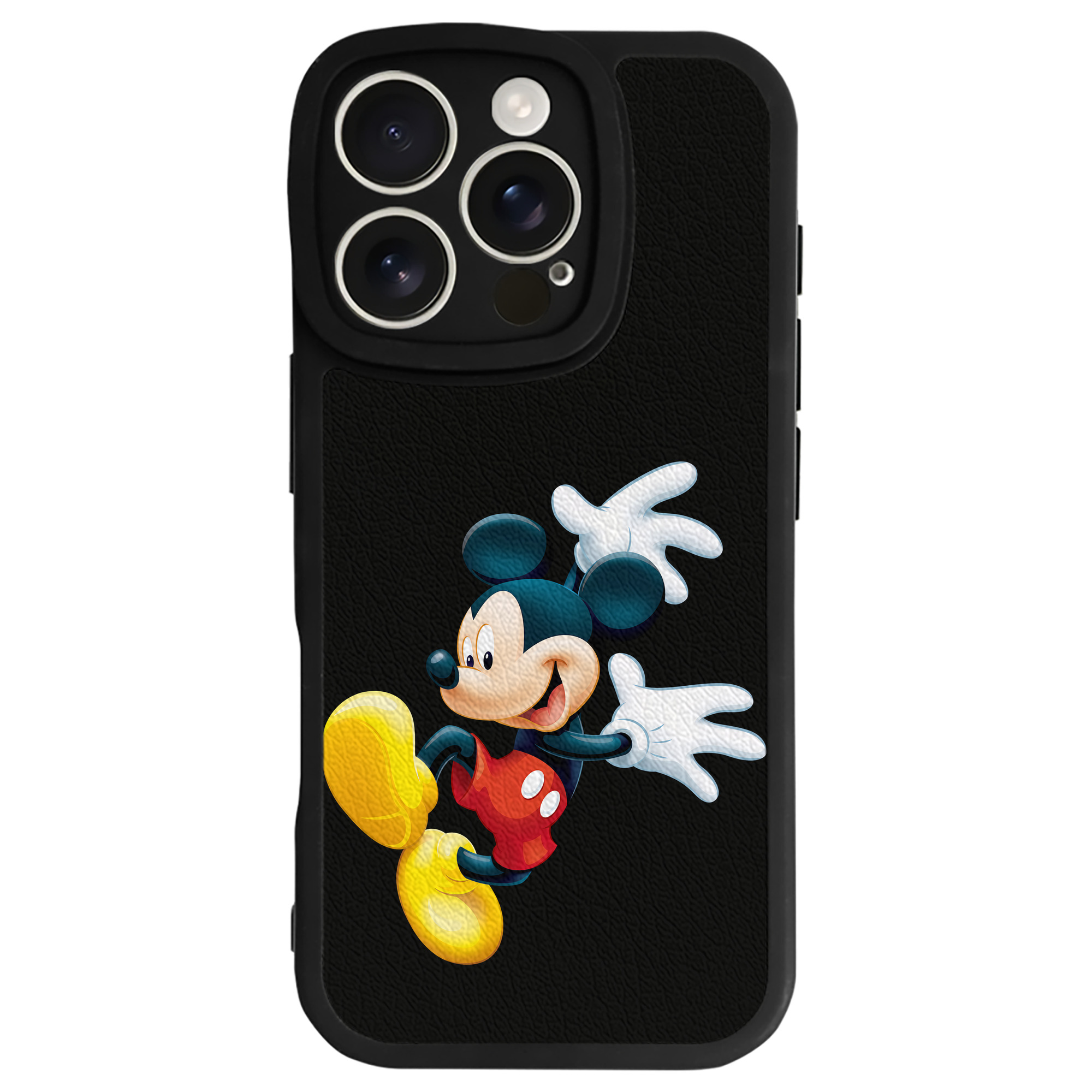 （画像用） ミッキーマウス Mickey Mouse 【iPhone 16シリーズ対応】シリコンスマホケース（レザー調） 材質：シリコン